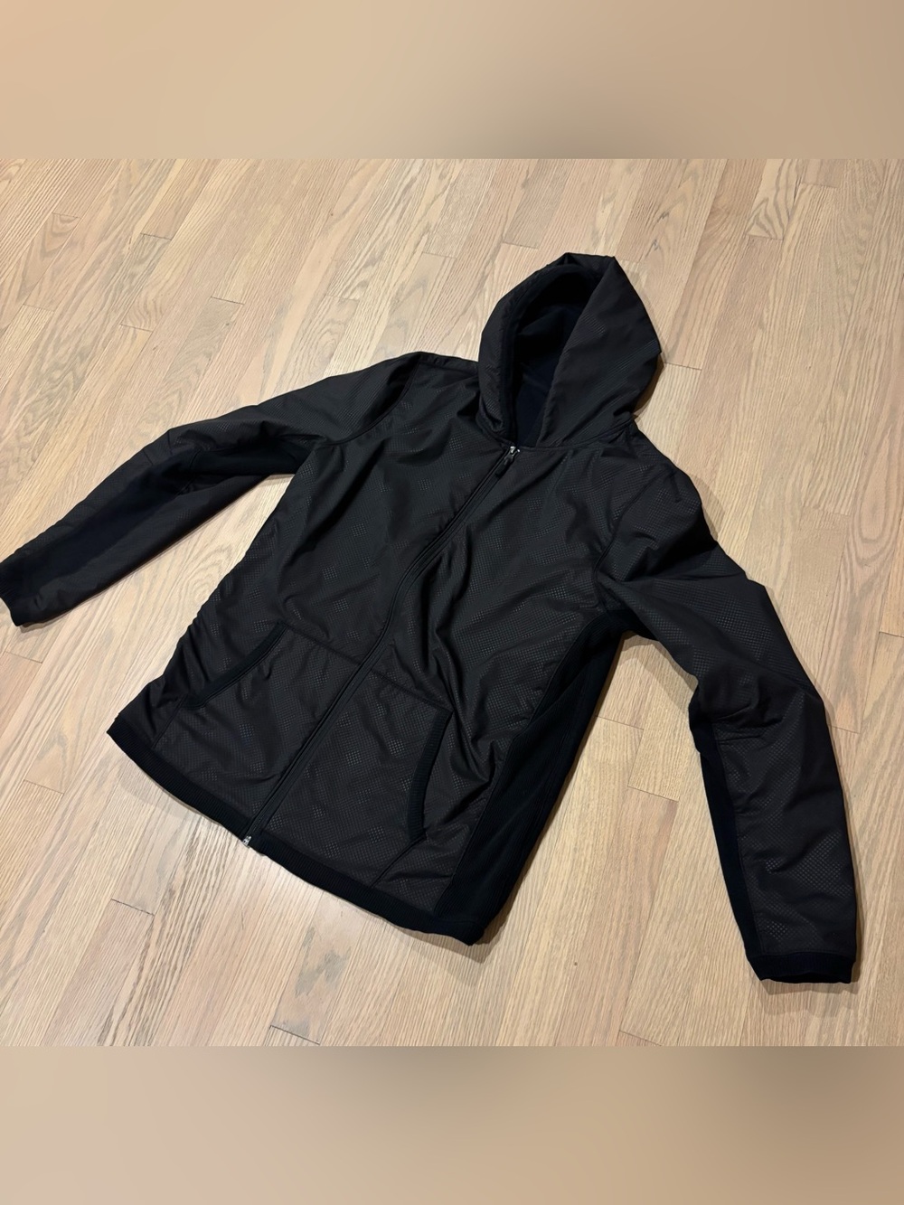 Marc Anthony Activewear Men's Black Hooded Full Zipper Windbreaker Jacket Large